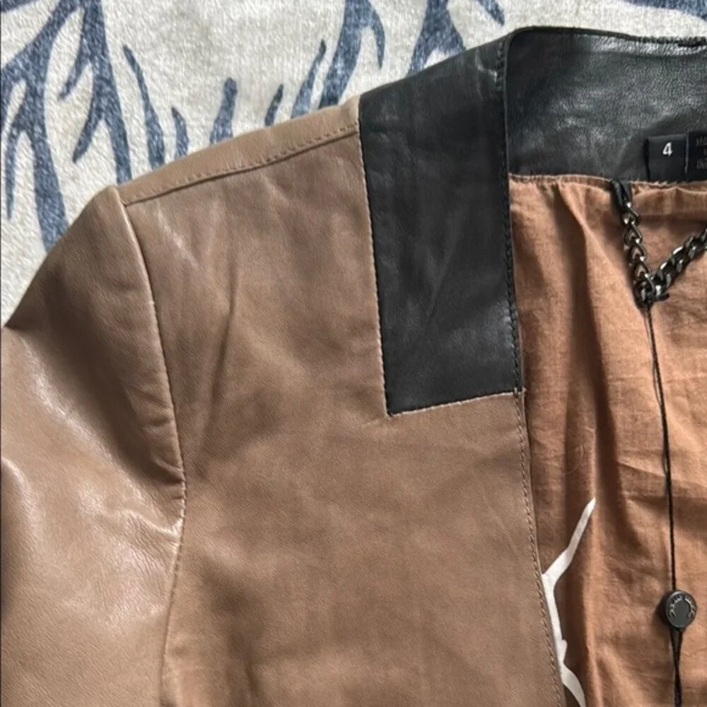 Bod &Christensen Brown Tailored Style Leather Blazer Jacket NWT - Picture 3 of 16